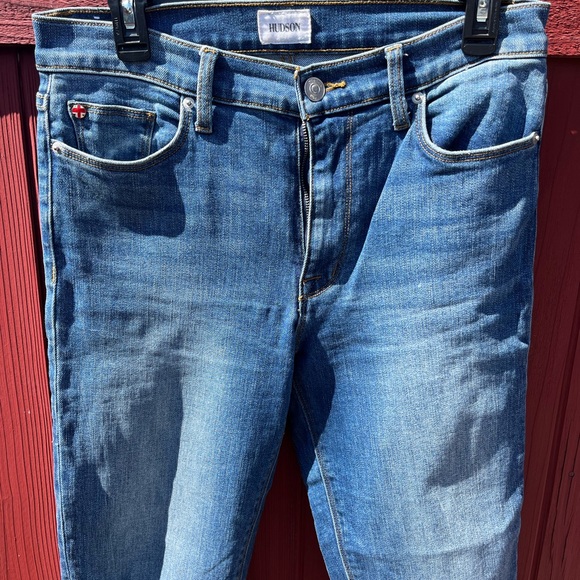 Hudson Blair High Rise Straight Distressed Crop Jeans - Picture 12 of 14